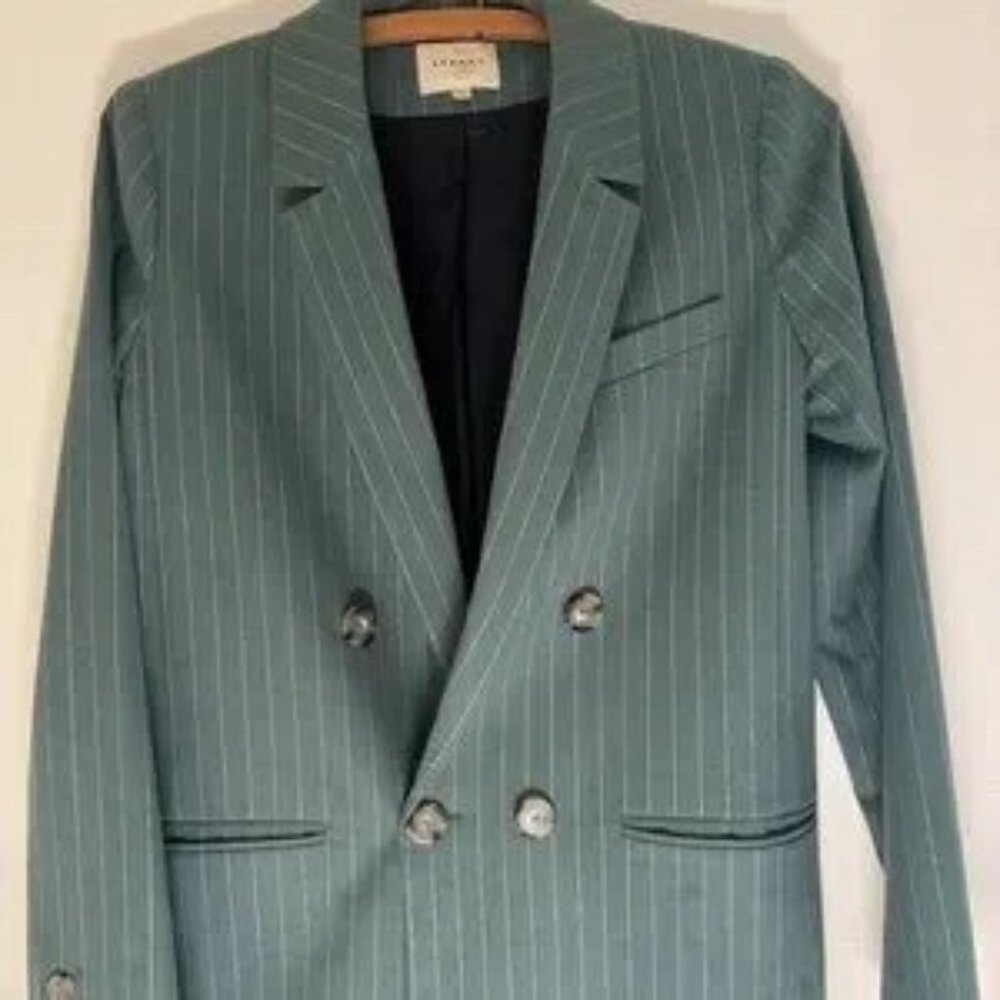 Sezane Christie Jacket Green/Ecru Fine
